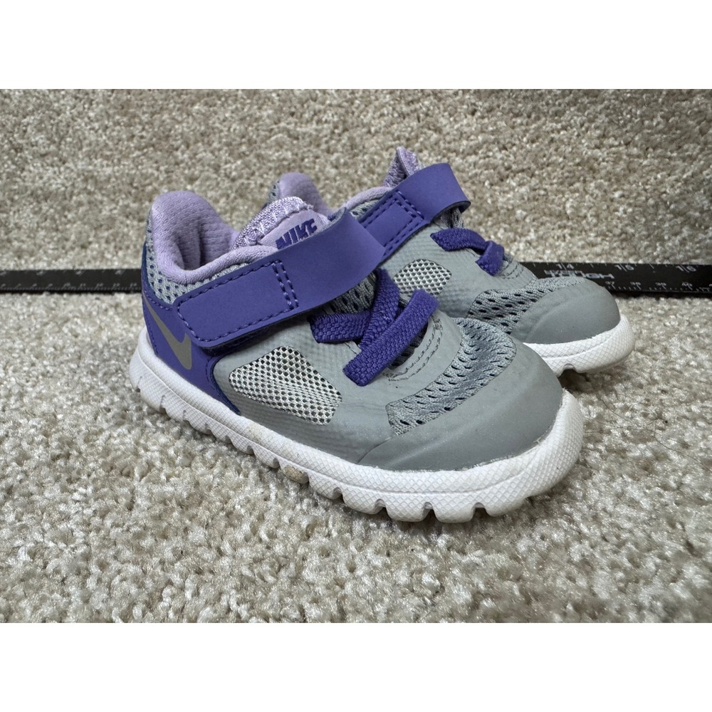 Nike Free 5.0 Toddler Shoes Grey Purple 726760-003 Size 3C Sneaker